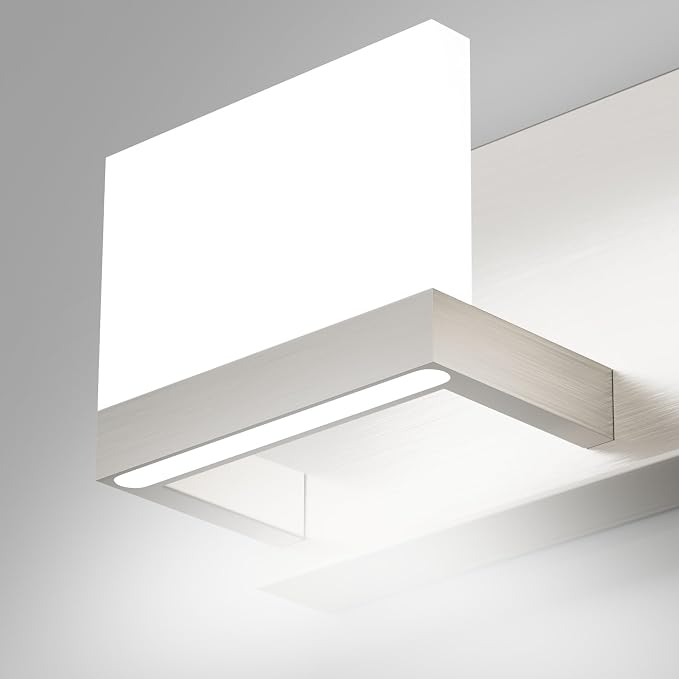 Tipace Brushed Nickel Modern Vanity Light Fixtures 4 Lights LED Bathroom Lights Up and Down Bathroom Wall Lighting Over Mirror(White Light 6000K)