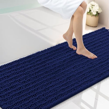 Smiry Bathroom Rugs 70X24, Extra Soft Rubber Backing Chenille Bath Mats