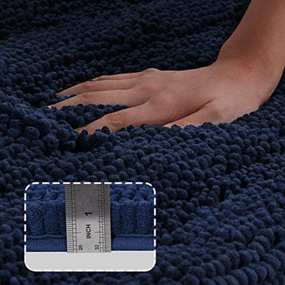 Turquoize Bathroom Runner Rug 17"x47", Soft Absorbent Chenille Bath Rug