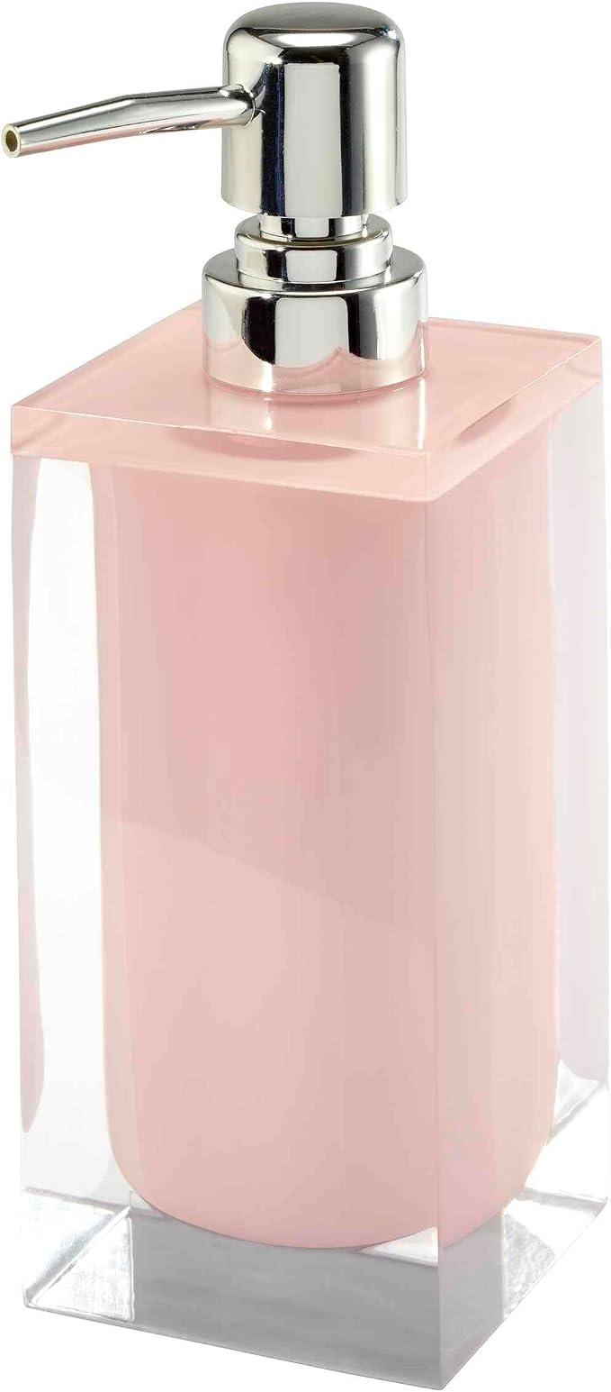 Izod - Bathroom Set, 3pc Countertop Accessories, Vanity Tray, Covered Jar & Lotion Pump, Modern Home Decor, Dorm Room Essentials (Marina Collection, Pink)