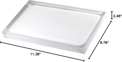 Izod - Vanity Tray, Durable Countertop Accessories, Sleek Resin Organizer, Modern Home Decor, Dorm Room Essentials (Marina Collection, White)