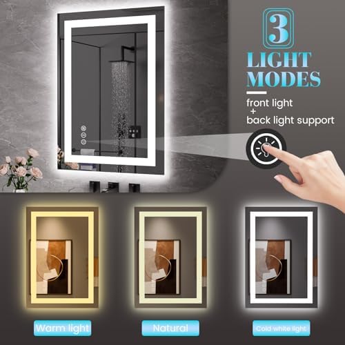JISOSO LED Bathroom Mirror, Bathroom Vanity Mirror, 28"x36"