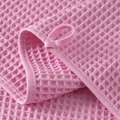 Microfiber Waffle Bath Towels, 4 Pieces, Soft, Absorbent, Fast Drying, Lint Free 430 GSM (27''x55''/68.58 cm x139.7 cm)
