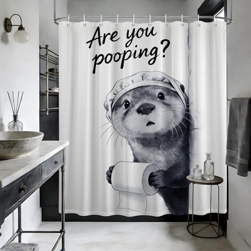 Funny Otter Shower Curtain Unique, 60x72 Inchs