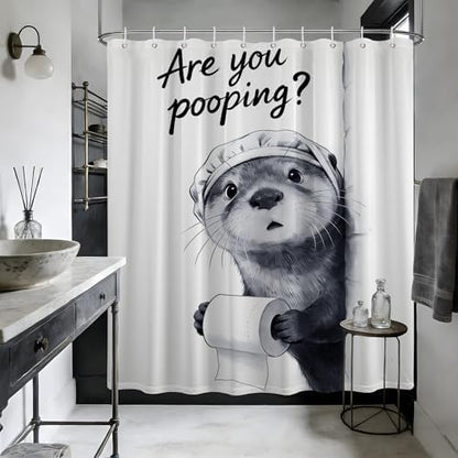 Funny Otter Shower Curtain Unique, 60x72 Inchs