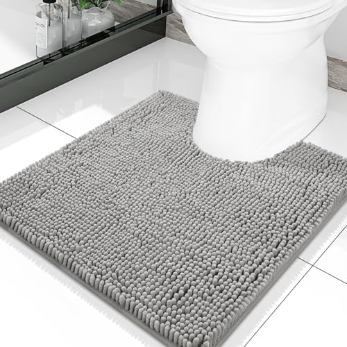 Smiry Toilet Rugs U-Shaped 20x20, Extra Soft Absorbent Contoured Bath Mat