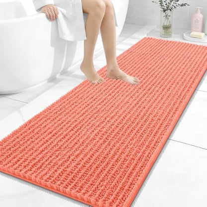 OLANLY Bathroom Runner Rugs 59x24, Thick Soft Absorbent Chenille Bath Rugs