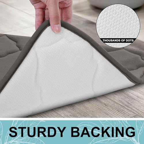 OLANLY Memory Foam Bath Mat Rug 44x24, Ultra Soft Bathroom Rugs, Taupe