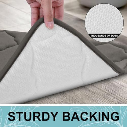 OLANLY Memory Foam Bath Mat Rug 44x24, Ultra Soft Bathroom Rugs, Taupe