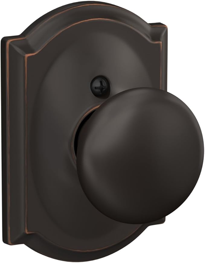 Schlage F170 PLY 716 CAM Camelot Collection Plymouth Decorative Trim Knob, Aged Bronze