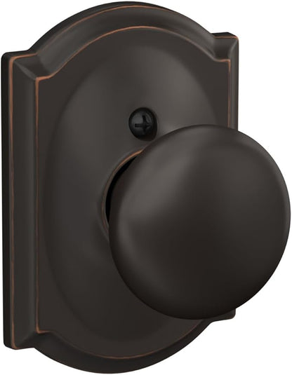 Schlage F170 PLY 716 CAM Camelot Collection Plymouth Decorative Trim Knob, Aged Bronze
