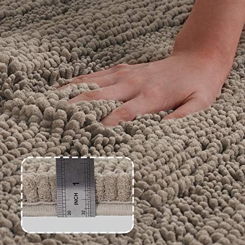 2 Piece Bathroom Rug Set with Toilet Mat, Soft Absorbent Chenille, Non-Slip
