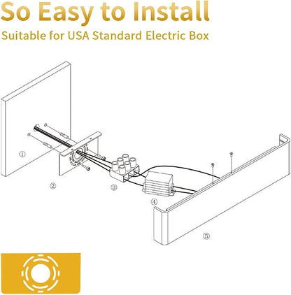 Aipsun 15.8in Matte Black Modern Vanity Light Up and Down LED Vanity Light for Bathroom Wall Lighting Fixtures (Warm Light 3000K)