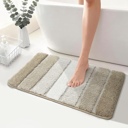 COSY HOMEER Bathroom Rugs 30x20,Ultra Soft Absorbent Bath Mat,Beige