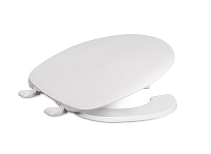Centoco Elongated Toilet Seat, Light Duty Commercial or Residential, Open Front with Cover, Plastic, Made in the USA, DSAMAZ62-001, White