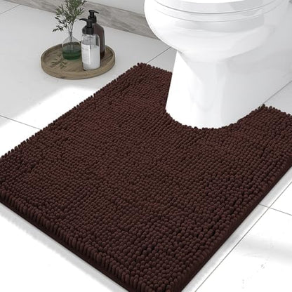 Smiry Toilet Rugs U-Shaped 24x20, Extra Soft Absorbent Contoured Bath Mat