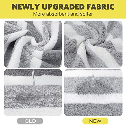 KinHwa Gray Hand Towels for Bathroom, Microfiber, 16x30 Inch, 4 Pack