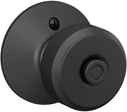 Schlage F40 BWE 622 Bowery Door Knob, Bed & Bath Privacy Lock, Matte Black