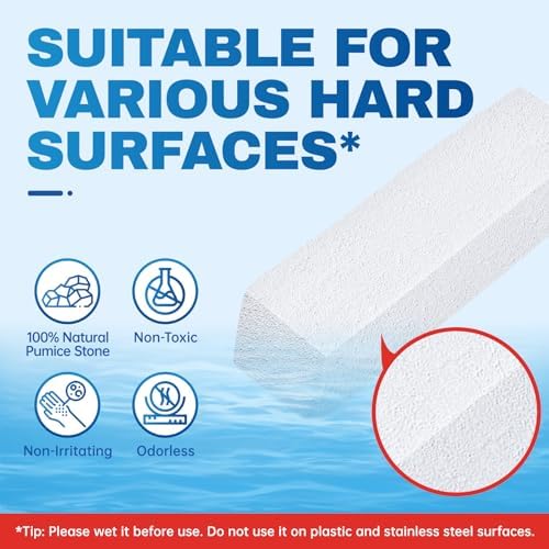 Vacplus Toilet Brush, 2 Pack, 100% Pumice Stone, Long Handle
