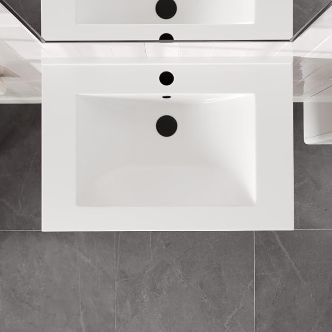 Eviva Joy 28 in. Maple Wall MountSingle Sink Bath Vanity with Porcelain Top and Integrated Sink
