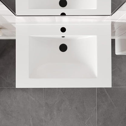 Eviva Joy 28 in. Maple Wall MountSingle Sink Bath Vanity with Porcelain Top and Integrated Sink