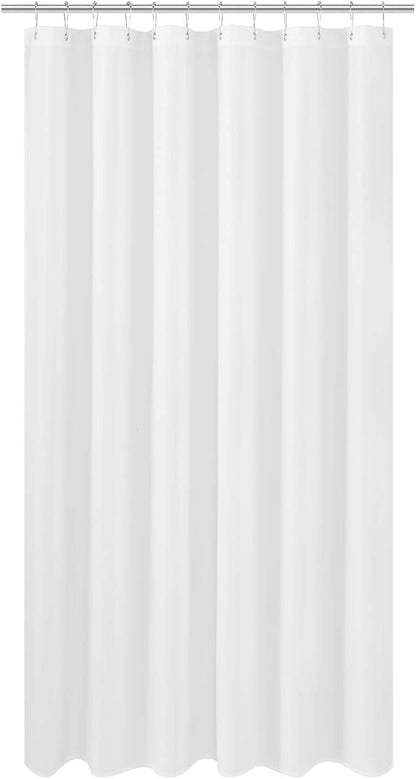 N&Y HOME Extra Long Fabric Shower Curtain or Liner 72 x 94 inch, Hotel Quality, Washable, White Bathroom Curtains with Grommets, 72x94