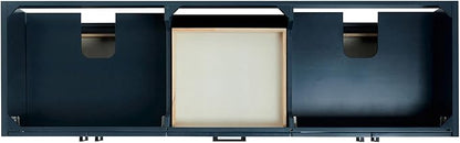 ARIEL Kelly 72-inch Bathroom Vanity with Sink,Solid Wood, 1.5-inch Carrara White Quartz Countertop, Double Rectangular Porcelain Sink, 4 Soft Closing Doors, 5 Dovetail Drawers, Midnight Blue