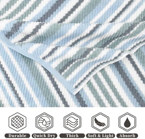VOOVA & MOVAS Washcloths 6 Pack, Cotton Blend, 13x13 in, Blue