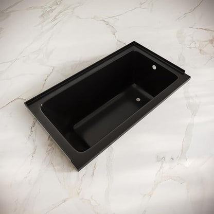 Swiss Madison Voltaire 54 x 30 Right Drain Soaking Alcove Bathtub in Glossy Black