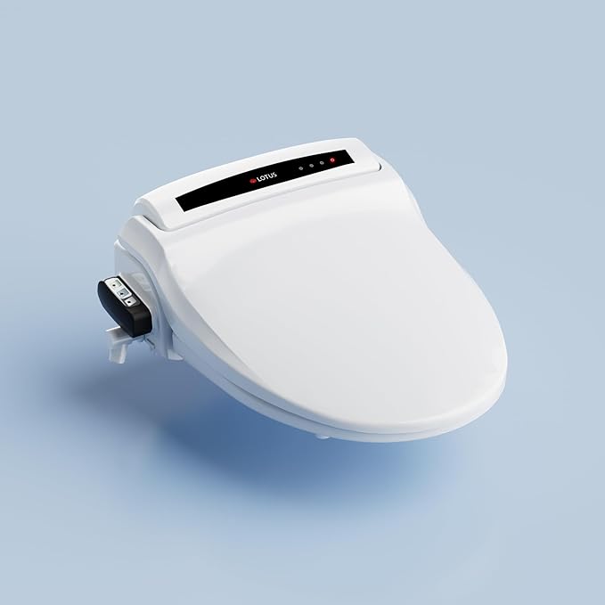Lotus Bidet ATS-1000 Round with Enema Wash (Purestream) for constipation relief, Heated Seat With Remote Control, Temperature Controlled Wash, Warm Air Dryer, Easy DIY Installation, Made in Korea