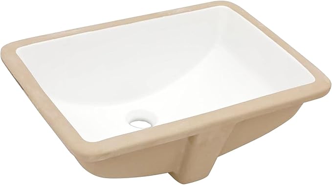 Sarlai Undermount Bathroom Sink White - 19.4 x 13.7 inch Rectangular Undermount Vessel Sink Modern White Ceramic Rectangle Sink, Vanity Sink Art Basin with Overflow, Interior Bowl Size 17.3"x11.6"