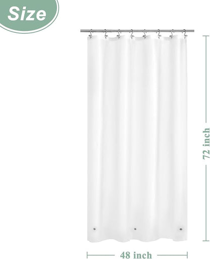 Mrs Awesome 48x72 Stall Shower Curtain Liner Frost | 3 Bottom Magnets,8 Rustproof Grommets,Water Proof Light Weight PEVA,48W x 72H for Shower Stall Narrow Width