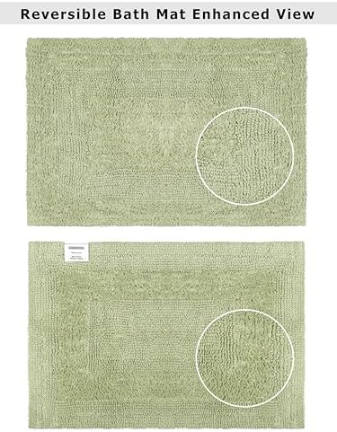 COTTON CRAFT Bath Rugs - 2 Pack Large 20x30 Soft Plush Bath Mats - Sage