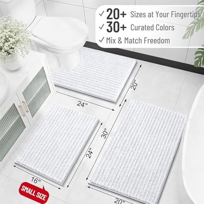 OLANLY Bathroom Rugs 34x21, Thick Soft Absorbent Chenille Bath Rugs