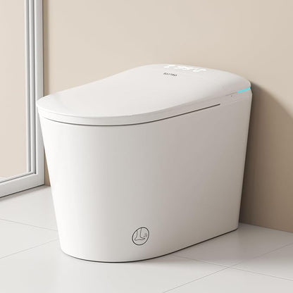 Smart Toilet with Bidet Bulit in - Auto Open/Close Lid, ADA Height Heated Seat, Dryer, Night Light, Dual Auto Flush, Foot Sensor Operation, Modern Elongated One-Piece Toilet for Bathrooms