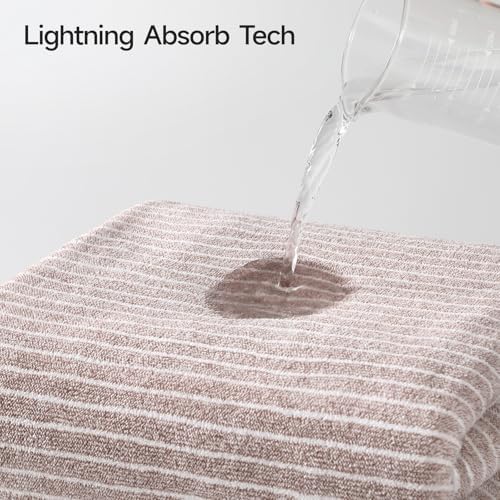 REDKISS 6-Piece Microfiber Bath Towel Set, Ultra Soft, Highly Absorbent & Quick Dry, 35x70 Inch Oversized, Taupe Towels for Bathroom, Spa, Gym, 2 Bath 2 Hand 2 Washcloths