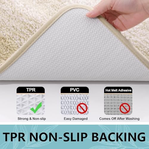Arotive Microfiber Bathroom Rugs, Shaggy Soft Absorbent Bath Rug, 40x24