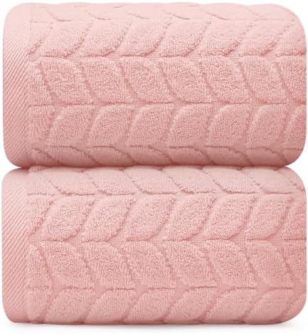Alusa Home Ultra Soft & Stylish 700 GSM Luxury Bath Sheets | Pack of 2 | Extra Large 35x70 Inches | 100% Zero-Twist, Long-Staple Cotton | Remarkably Absorbent (Blush Pink)