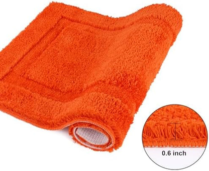 SHACOS Soft Microfiber Bathroom Rugs Set of 2 Pieces, Orange