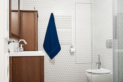 Bath Towels Bulk Set of 12 – 24" x 48" – 100% Cotton Terry, Soft, Quick-Dry & Highly Absorbent – Navy Blue Towels for Bathroom, Spa, Gym, Hotel, Pool & Everyday Use