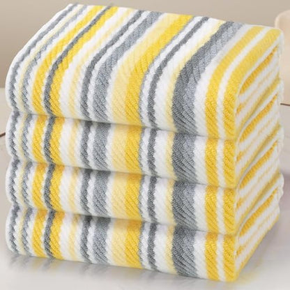 VOOVA & MOVAS Yellow Bath Towels 4 Pack, 100% Cotton, 28x52 in