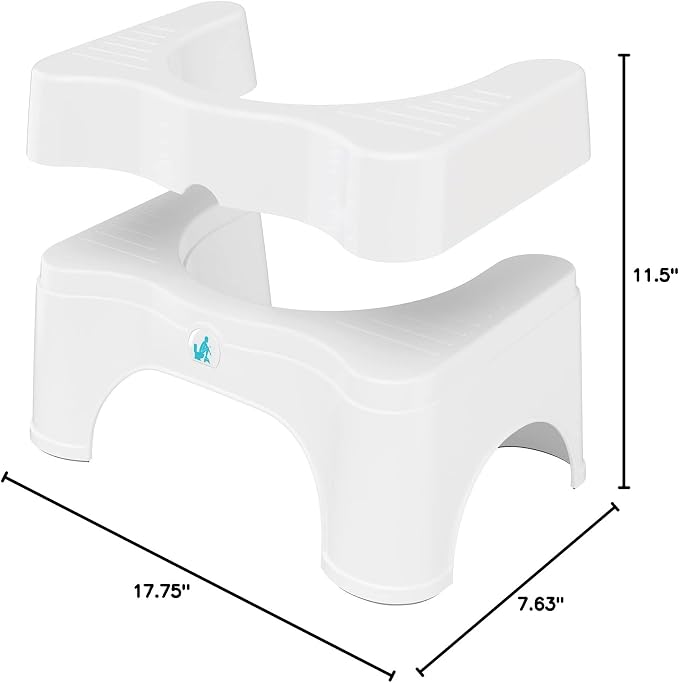 Squatty Potty The Original Bathroom Toilet Stool - Adjustable 2.0, Convertible to 7" or 9" Height with Removable Topper for Adults and Kids White