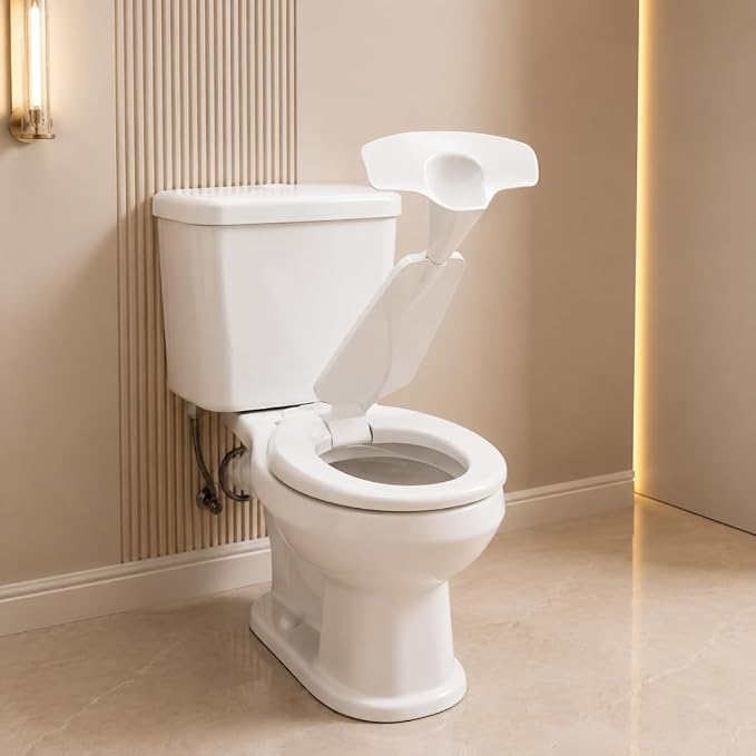 True Toilet® Toilet Seat with Urinal Attachment for Seniors, Special Needs & Medical Use – Splash-Free Hygiene Support Solution for Reduced Urine Splatter (Round)
