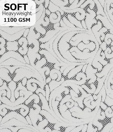 COTTON CRAFT Bath Tub Mat - 1 Pack Sculpted Jacquard Bathroom Mat - Black