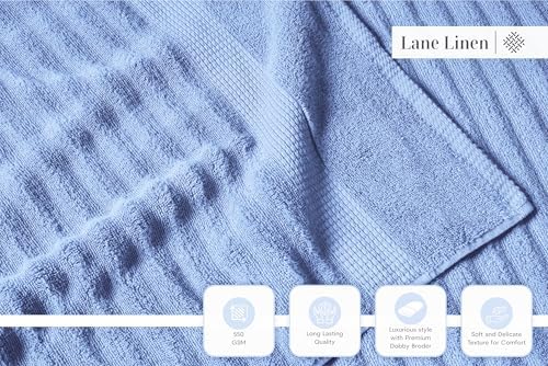 LANE LINEN Towel Set Soft Absorbent Quick Dry 100% Cotton 6 Piece - Allure