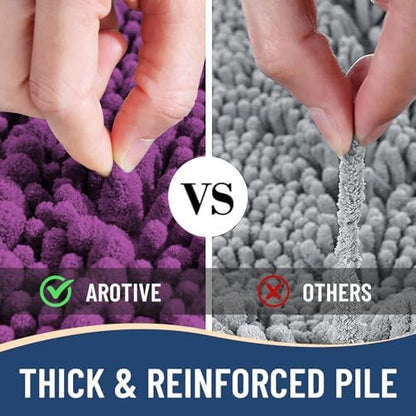 Arotive Bathroom Rugs Mat 24x16, Soft Absorbent Chenille Shaggy Bath Mat
