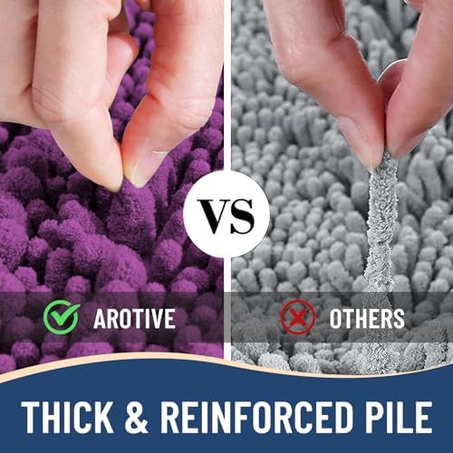 Arotive Bathroom Rugs Mat 30x17, Soft Absorbent Chenille Shaggy Bath Mat