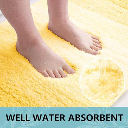 Arotive Microfiber Bathroom Rugs, Shaggy Soft Absorbent Bath Rug, 47x17