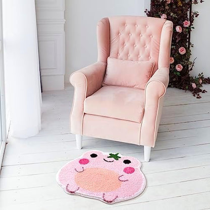 Panstar Cute Pink Frog Bath Mat Non Slip Luxury Absorbent Shaggy Shower Rug Washable Bathroom Decor