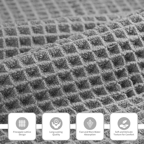 MICROFI Microfiber Waffle Bath Towels, 3 Pieces, Oversized, Soft, Absorbent, Fast Drying, Lint Free, Includes Bath, Face and Hand Towels 430 GSM